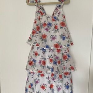 Peek Floral Dress with Orange Tassels